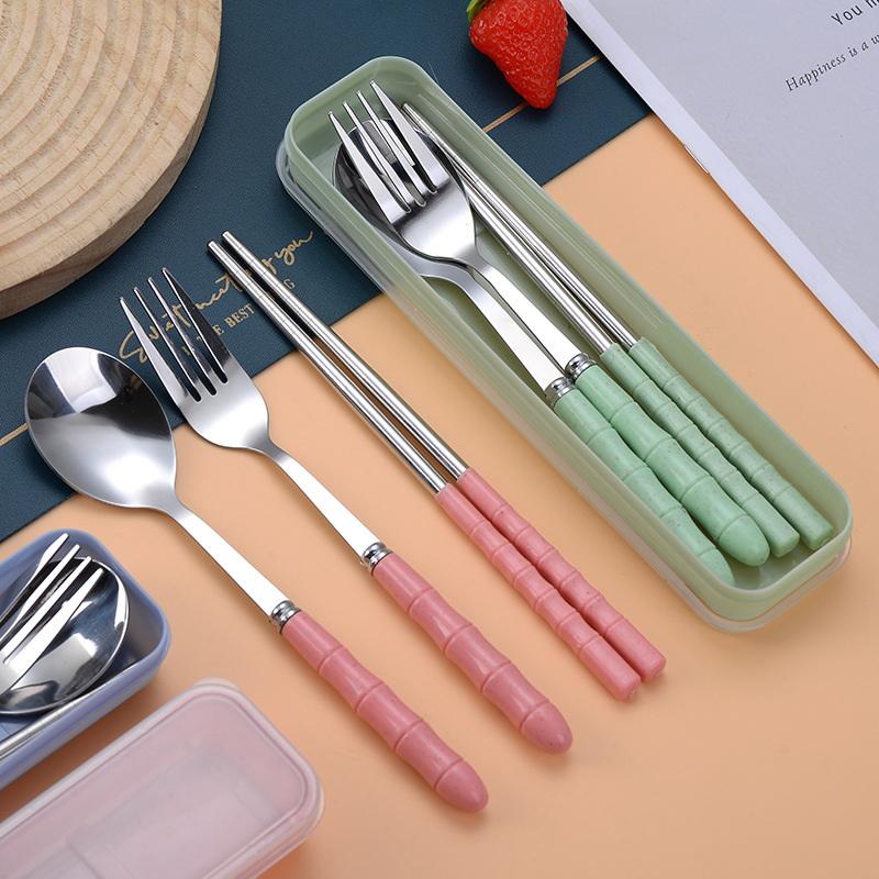 Kids.Outdoor Utensils - Conjunto de utensílio de viagem fofo,