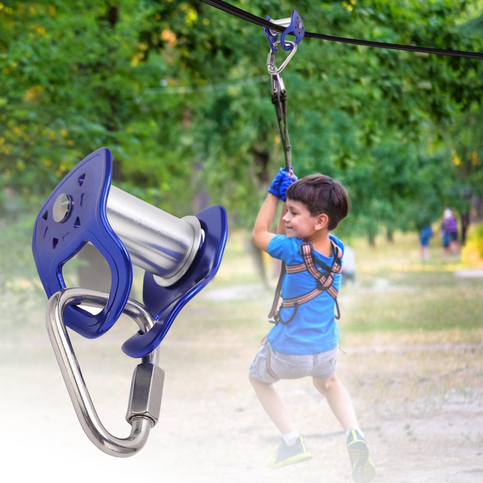 Kids Outdoor Obstacle Course - Carrinho de zipline resistente com roldana