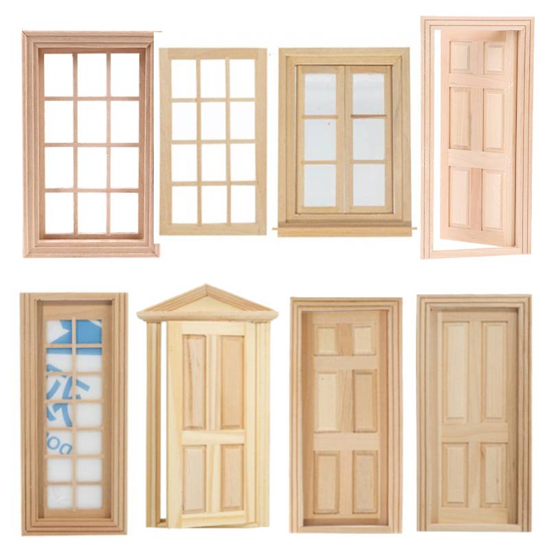 Kids Outdoor Cubby House - 1:12 mini portas e janelas para