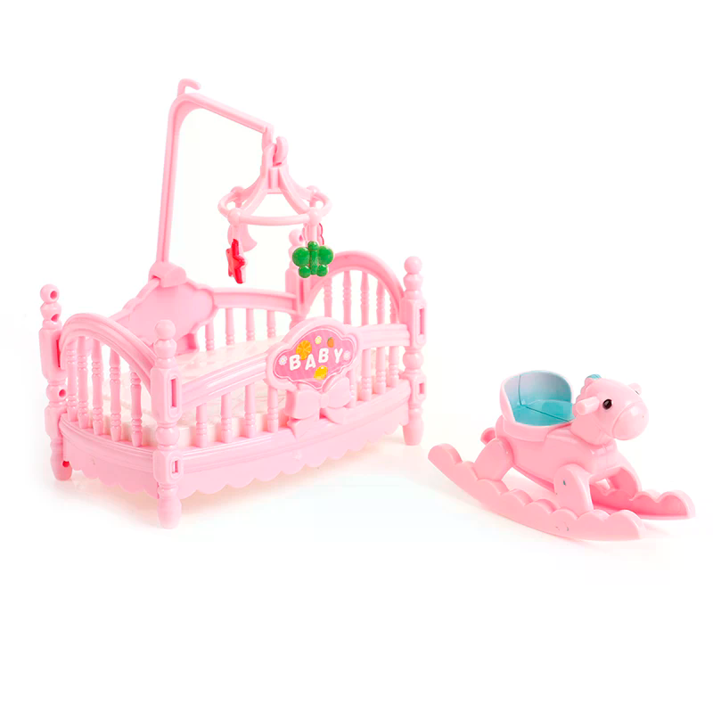 Kids Outdoor Doll House - Conjunto de Berço Miniatura de Madeira