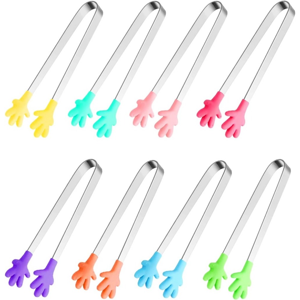 Kids Outdoor Bbq - 8 pçs mini pinças de silicone