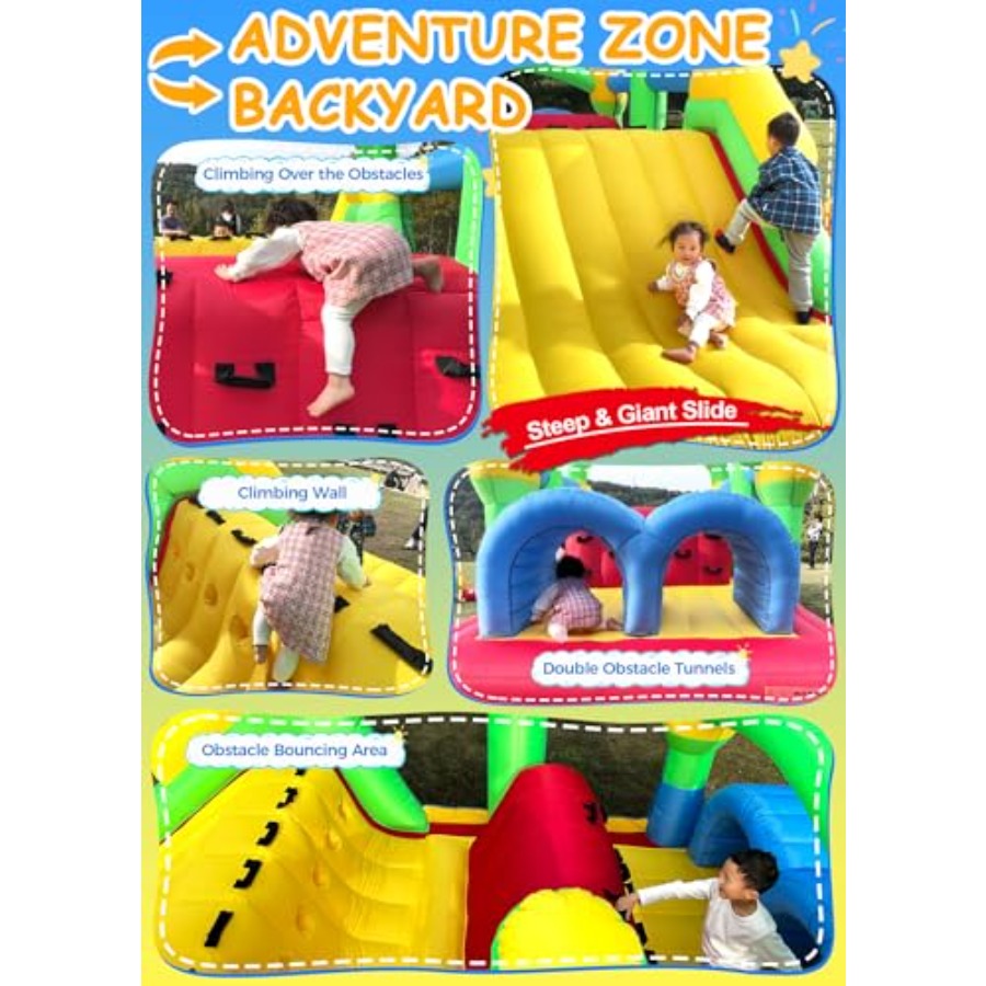 Pista de obstáculos inflável p - Kids Outdoor Obstacle Course avaliação e preço
