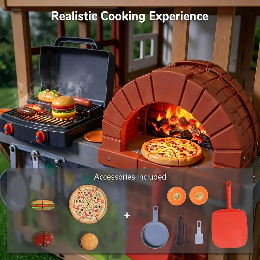 Casa de Brincar de Madeira par - Kids Outdoor Bbq avaliação e preço
