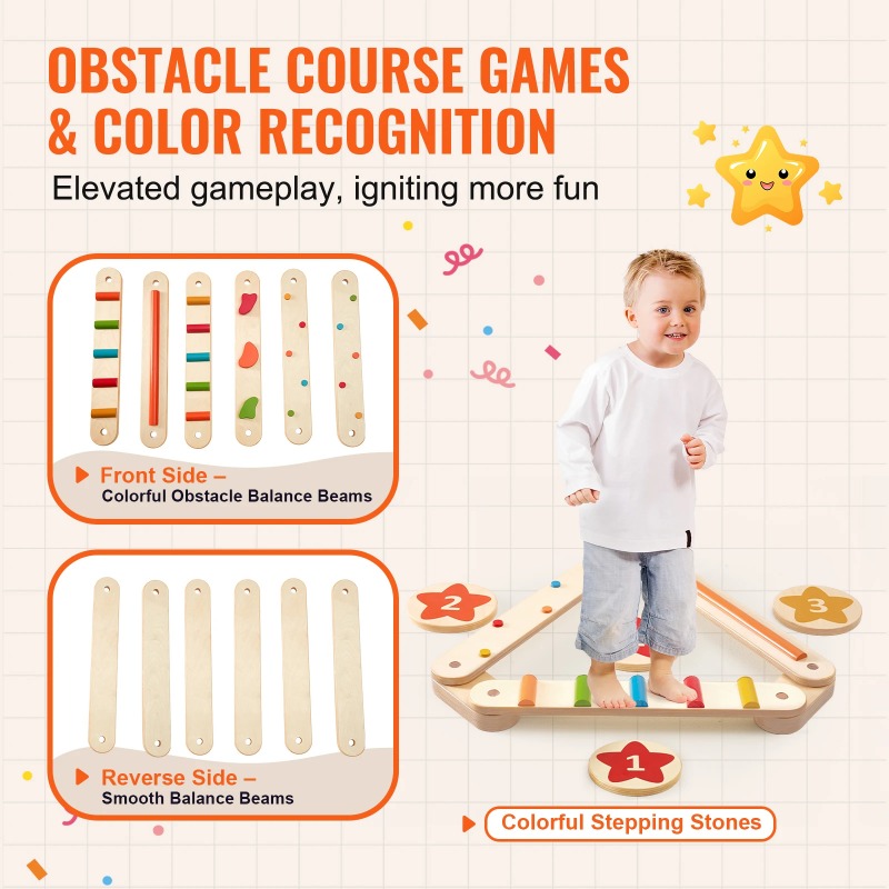 6 Peças de Pranchas de Equilíb - Kids Outdoor Balance Beam avaliação e preço